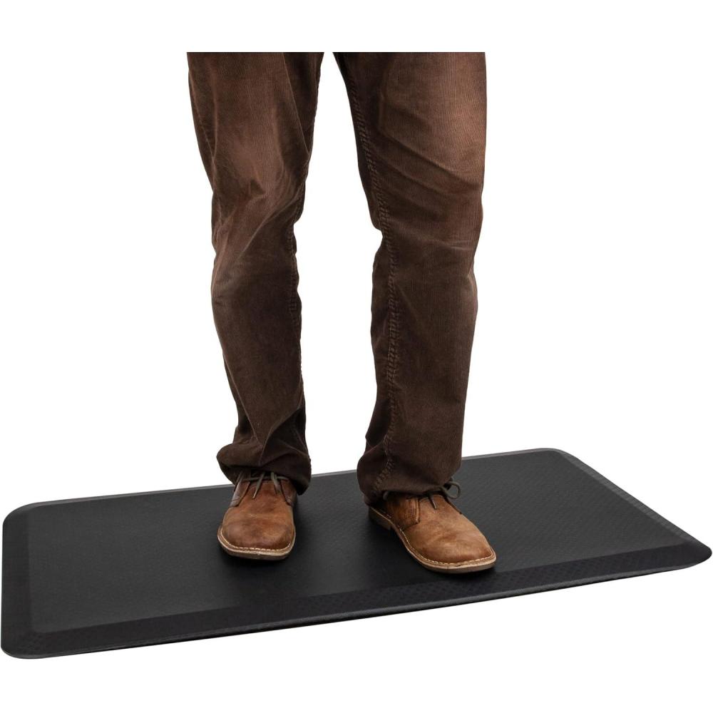 imageMind Reader Anti Fatigue Kitchen Mat Standing Desk Mat Cushioned Mat Office Kitchen Rubber 195 x 3525 x 1 Black