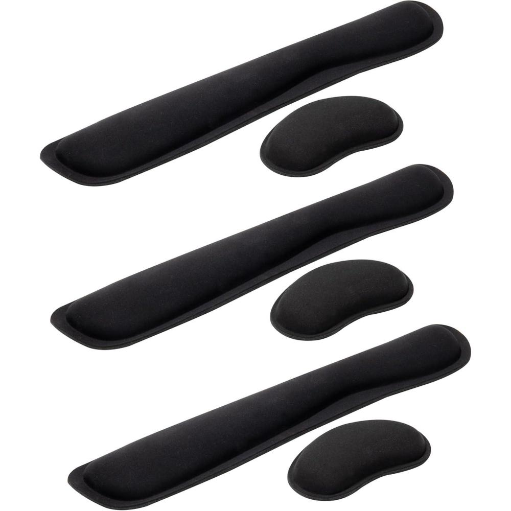imageMind Reader Ergonomic Keyboard and Mouse Wrist Rest Set Gaming Accessory Memory Foam 1675quot L x 3quot W x 075quot H 2 pcs BlackBlack
