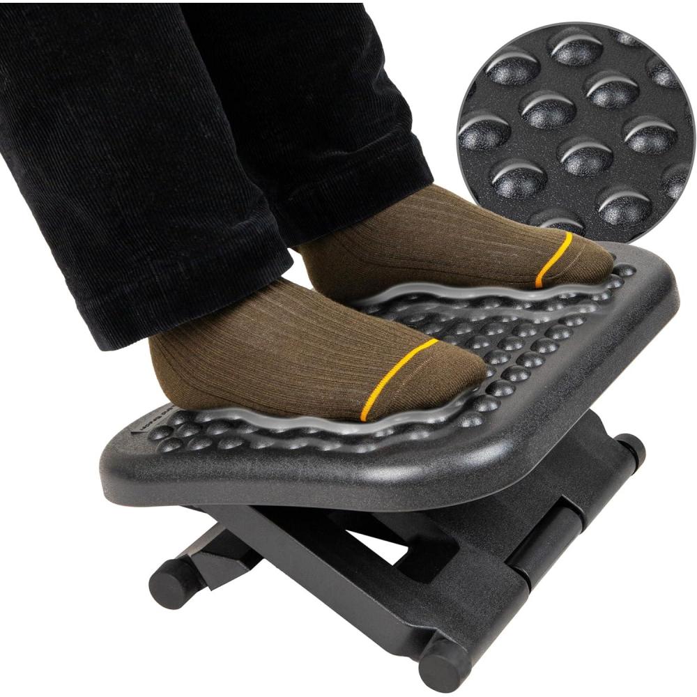 imageMind Reader Foot Rest Under Desk at Work Ergonomic Height Adjustable Office Plastic 17quotL x 13quotW x 625quotH BlackSingle