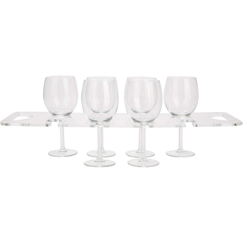 imageMind Reader Wine Glass and Bottle Stakes Vacation Essentials Beach Wine Holder Metal 35quot L x 35quot W x 19quot H 5 Pcs SilverClear