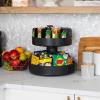 Mind Reader 2-Tier Snack Carousel, Countertop Organizer, Snack Tray, Breakroom, Kitchen, 14.25″L x 14.25″W x 14″H, Black(Black)