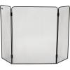 Mind Reader 3-Panel Fireplace Screen, Folding, Indoor Outdoor, Stand Alone, Metal Mesh, 26.25″L x 0.25″W x 24″H, Black(Black)