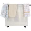 Mind Reader 3-Section Rolling Hamper Sorter, Fabric Laundry Basket on Wheels, 105 Liter, Beige