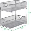 Mind Reader Accessory Organizer, Supply Storage, Makeup, Office, Kitchen, Metal Mesh, 8.25″L x 12.5″W x 12.5″H, Silver(Silver)
