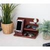 Mind Reader Cell Phone Valet Station, Desk Organizer, Vanity Accessories, Nightstand Organizer, 10″ L x 5.80″ W x 7.25″ H, Brown