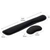 Mind Reader Ergonomic Keyboard and Mouse Wrist Rest Set, Gaming Accessory, Memory Foam, 16.75″ L x 3″ W x 0.75″ H, 2 pcs, Black(Black)