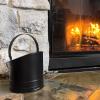 Mind Reader Fireplace Ash Bucket and Shovel, Wood Stove, Fireplace Accessories, Metal, 10″L x 10″W x 11.25″H, 2 pcs, Black(Large)