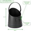 Mind Reader Fireplace Ash Bucket and Shovel, Wood Stove, Fireplace Accessories, Metal, 10″L x 10″W x 11.25″H, 2 pcs, Black(Small)