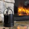 Mind Reader Fireplace Ash Bucket and Shovel, Wood Stove, Fireplace Accessories, Metal, 10″L x 10″W x 11.25″H, 2 pcs, Black(Small)