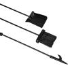 Mind Reader Fireplace Tool Set, Poker, Ash Brush, Shovel Scoop, Stand, Wrought Iron and Steel, 6.25″L x 6.25″W x 30″H, Black(Fireplace Set with Poker)