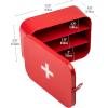 Mind Reader First Aid Box, Emergency Kit, Medical Supply Organizer, Wall Mountable, Metal, 12.25″ L x 9.25″ W x 4.25″ H, Red(3-Compartment)