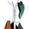 Mind Reader Freestanding Coat Rack, Multi-Hook Organizer for Office or Entryway, Metal, White(White)