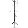 Mind Reader Freestanding Coat Rack, Multi-Tier Organizer for Office and Entryway, Metal, Black(Black)