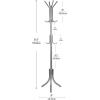 Mind Reader Freestanding Coat Rack, Multi-Tier Organizer for Office and Entryway, Metal, Black(Silver)