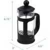 Mind Reader French Press Coffee & Tea Maker 27 oz, Glass(Black)