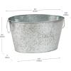 Mind Reader Ice Beverage Bucket for Parties, Wine Bucket, Baby Photos, Galvanized Metal, 19.5″L x 14.25″W x 10.5″H, Silver(Large)