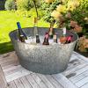 Mind Reader Ice Beverage Bucket for Parties, Wine Bucket, Baby Photos, Galvanized Metal, 19.5″L x 14.25″W x 10.5″H, Silver(Medium)