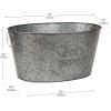 Mind Reader Ice Beverage Bucket for Parties, Wine Bucket, Baby Photos, Galvanized Metal, 19.5″L x 14.25″W x 10.5″H, Silver(Medium)