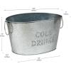 Mind Reader Ice Beverage Bucket for Parties, Wine Bucket, Baby Photos, Galvanized Metal, 19.5″L x 14.25″W x 10.5″H, Silver(Small)