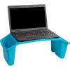 Mind Reader Kids Lap Desk, Portable Activity Tray with Side Storage, Stackable Plastic Desk for Drawing, Snacks, Study, Set of 2, Green(Blue)