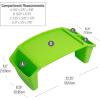 Mind Reader Kids Lap Desk, Portable Activity Tray with Side Storage, Stackable Plastic Desk for Drawing, Snacks, Study, Set of 2, Green(Green)