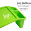 Mind Reader Kids Lap Desk, Portable Activity Tray with Side Storage, Stackable Plastic Desk for Drawing, Snacks, Study, Set of 2, Green(Green)