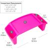 Mind Reader Kids Lap Desk, Portable Activity Tray with Side Storage, Stackable Plastic Desk for Drawing, Snacks, Study, Set of 2, Green(Pink)