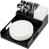 Mind Reader Paper Plate Holder, Covered Dispenser, Dinner Party Essentials, Plate Caddy, Acrylic, 11″ L x 11″ W x 5″ H, Black(Napkin & Plate Holder)