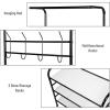 Mind Reader Shoe Bench, Shoe Organizer, Shoe Rack, Padded Bench, Storage, Entryway, Metal, 23.5″ L x 11.8″ W x 19.88″ H, White(Black)