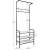Mind Reader Shoe Bench, Shoe Organizer, Shoe Rack, Padded Bench, Storage, Entryway, Metal, 23.5″ L x 11.8″ W x 19.88″ H, White(Black)