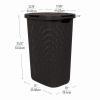 Mind Reader Slim Laundry Hamper with Lid, 60L Clothes Basket, Premium Wicker Design, Plastic, Ivory(Brown)