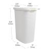 Mind Reader Slim Laundry Hamper with Lid, 60L Clothes Basket, Premium Wicker Design, Plastic, Ivory(White)