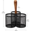 Mind Reader Utensil Holder, Silverware Organizer, Caddy, Cutlery Holder, Kitchen, Metal Mesh, 7.5″L x 7.5″W x 9.75″H, Black(Black)