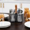 Mind Reader Utensil Holder, Silverware Organizer, Caddy, Cutlery Holder, Kitchen, Metal Mesh, 7.5″L x 7.5″W x 9.75″H, Black(Black)