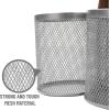 Mind Reader Utensil Holder, Silverware Organizer, Caddy, Cutlery Holder, Kitchen, Metal Mesh, 7.5″L x 7.5″W x 9.75″H, Black(Silver)
