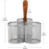 Mind Reader Utensil Holder, Silverware Organizer, Caddy, Cutlery Holder, Kitchen, Metal Mesh, 7.5″L x 7.5″W x 9.75″H, Black(Silver)