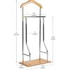 Mind Reader Valet Stand, Clothes Rack, Clothing Organizer, Jacket Hanger, Metal, Wood, 19.75″ L x 11.75″ W x 43″ H, Silver(Silver)