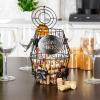 Mind Reader Wine Glass and Bottle Stakes, Vacation Essentials, Beach, Wine Holder, Metal, 3.5″ L x 3.5″ W x 19″ H, 5 Pcs, Silver(Black)