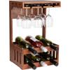 Mind Reader Wine and Wine Glass Rack, Wine Glass Holder, Countertop Bar Organizer, Wood, 13″ L x 10.25″ W x 20″ H, Brown
