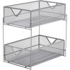 Mind Reader Accessory Organizer, Supply Storage, Makeup, Office, Kitchen, Metal Mesh, 8.25″L x 12.5″W x 12.5″H, Silver(Silver)