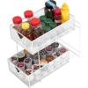Mind Reader Accessory Organizer, Supply Storage, Makeup, Office, Kitchen, Metal Mesh, 8.25″L x 12.5″W x 12.5″H, Silver(White 2 Tier Mesh)