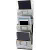 Mind Reader File Organizer, Office Organization, Magazine Rack, Wall Mount, Galvanized Metal, 8.25″ L x 3″ W x 26″ H, Silver