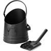 Mind Reader Fireplace Ash Bucket and Shovel, Wood Stove, Fireplace Accessories, Metal, 10″L x 10″W x 11.25″H, 2 pcs, Black(Small)
