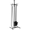 Mind Reader Fireplace Tool Set, Poker, Ash Brush, Shovel Scoop, Stand, Wrought Iron and Steel, 6.25″L x 6.25″W x 30″H, Black(Fireplace Set with Tongs)
