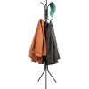Mind Reader Freestanding Coat Rack, Multi-Hook Organizer for Office or Entryway, Metal, White(Black)