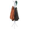 Mind Reader Freestanding Coat Rack, Multi-Hook Organizer for Office or Entryway, Metal, White(White)