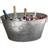 Mind Reader Ice Beverage Bucket for Parties, Wine Bucket, Baby Photos, Galvanized Metal, 19.5″L x 14.25″W x 10.5″H, Silver(Medium)