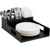 Mind Reader Paper Plate Holder, Covered Dispenser, Dinner Party Essentials, Plate Caddy, Acrylic, 11″ L x 11″ W x 5″ H, Black(Napkin & Plate Holder)