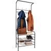 Mind Reader Shoe Bench, Shoe Organizer, Shoe Rack, Padded Bench, Storage, Entryway, Metal, 23.5″ L x 11.8″ W x 19.88″ H, White(Black)