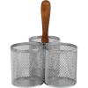 Mind Reader Utensil Holder, Silverware Organizer, Caddy, Cutlery Holder, Kitchen, Metal Mesh, 7.5″L x 7.5″W x 9.75″H, Black(Silver)